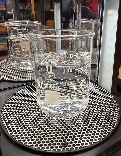 Silicone parts curing in water bath