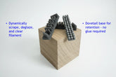 Side-by-side comparison of the BenchRebel silicone nozzle wiper 3D printer upgrade to the Bambu Lab A1-style wiper with optimized features and dovetail fitment with notes.