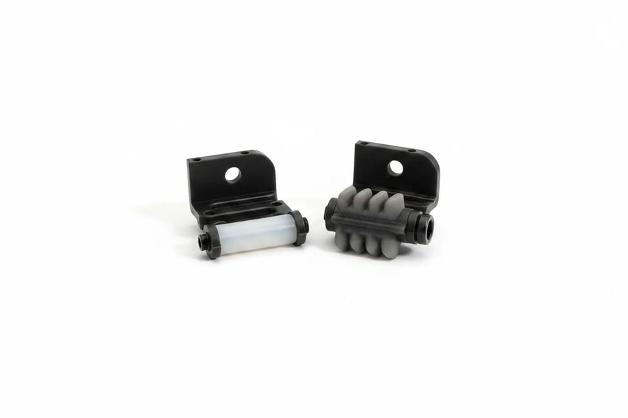 A product comparison graphic showing BenchRebel pure silicone nozzle wiper upgrade for Bambu Lab P1 & X1 series printers.